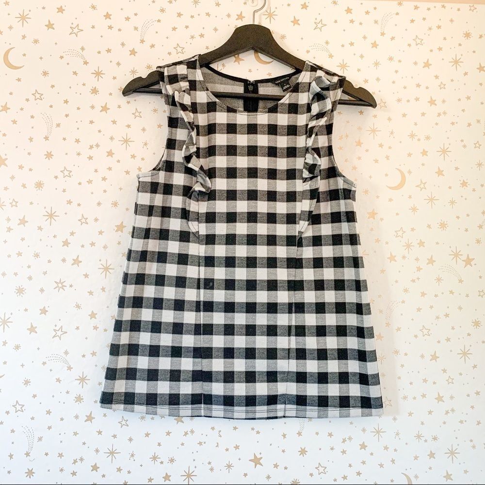 Ann Taylor Ruffle Gingham Sleeveless Blouse – Women’s Size Small